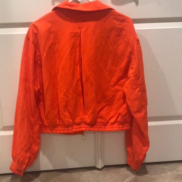 Anthropologie Orange zip up jacket - Picture 3 of 6